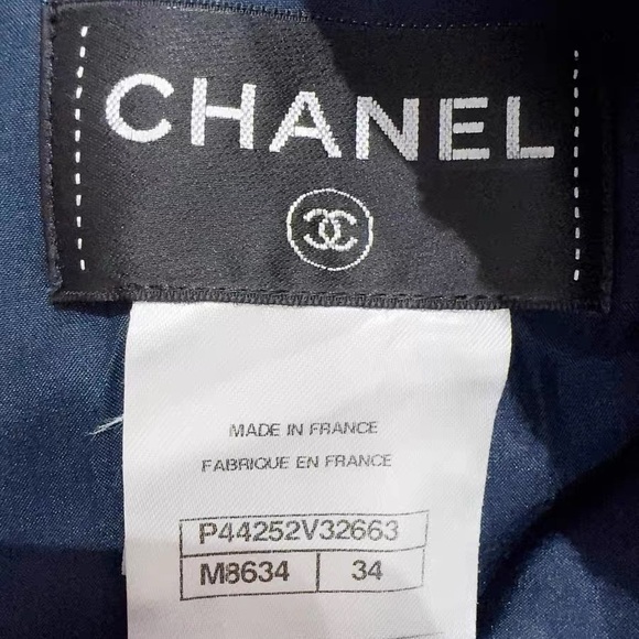 🚩steal Authentic CHANEL Navy Blue Midi Dress - Picture 4 of 5